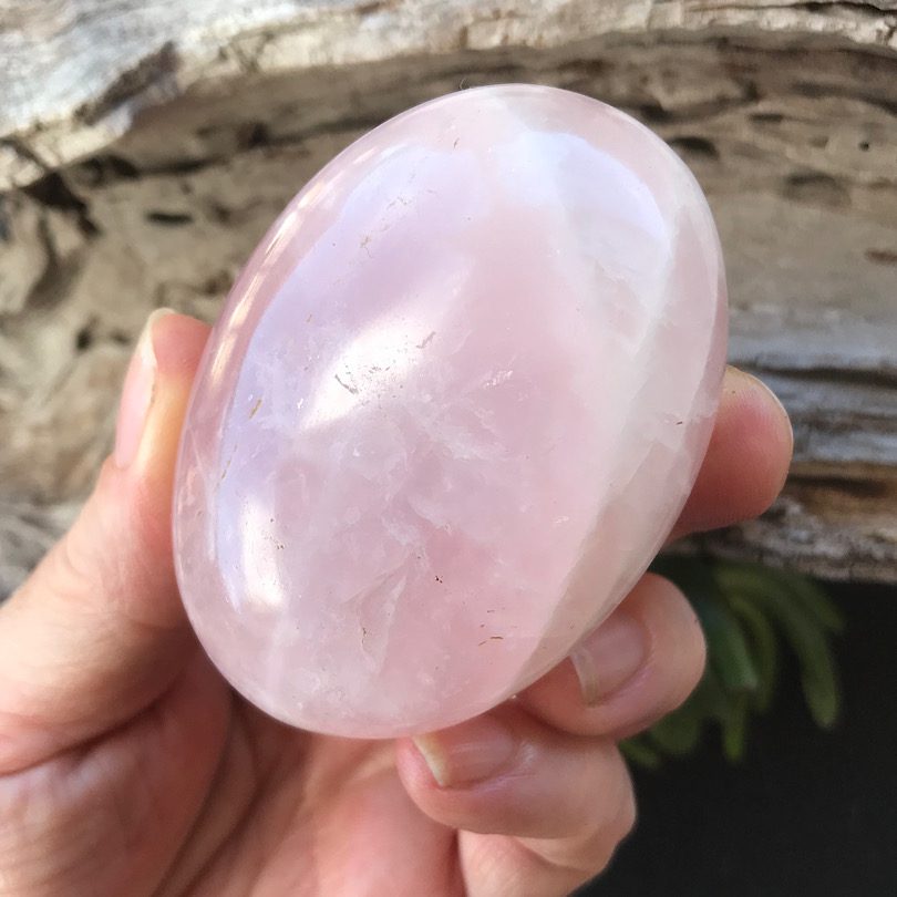 Rose Quartz Palm Stone Crystal Harmony Australia