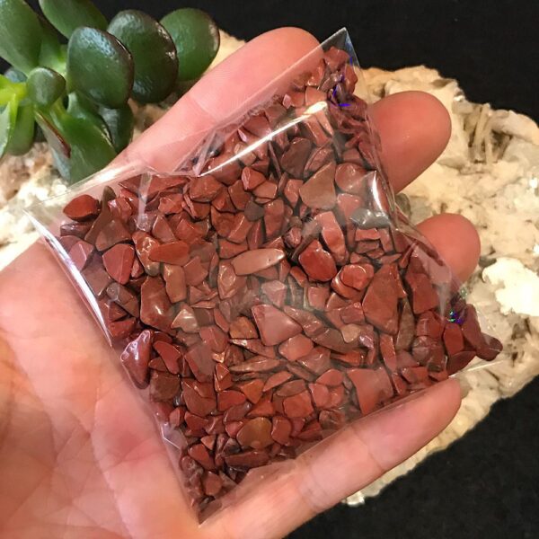 Red Jasper Mini Tumbled Stones - 100gm pkt - Image 2