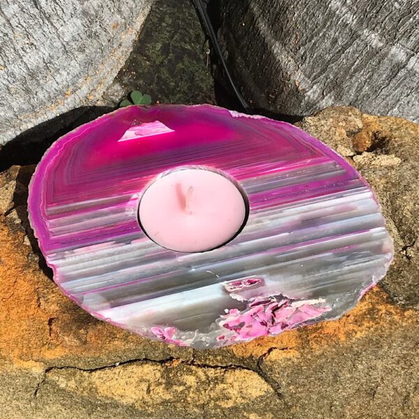 Pink Agate Candle Holder - Image 4