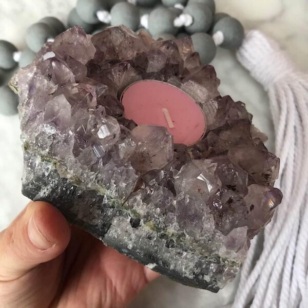 Amethyst Cluster Candle Holder - Image 3