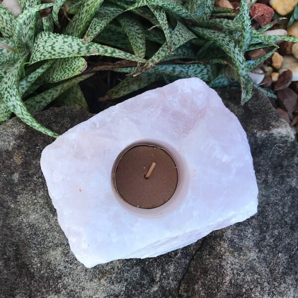 Rose Quartz Candle Holder