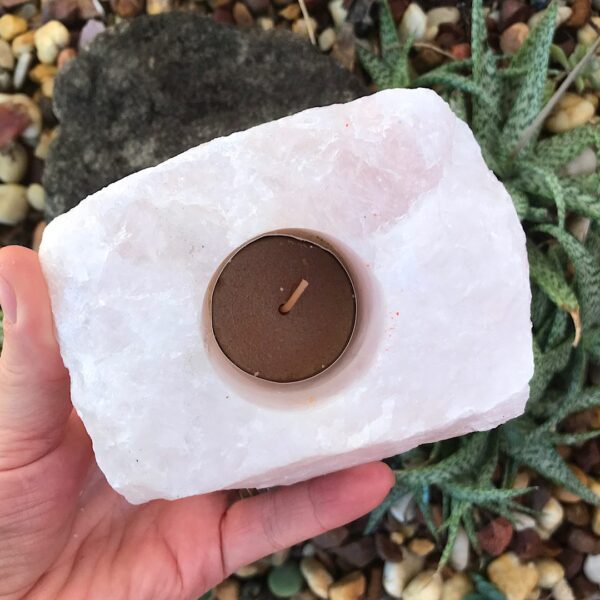 Rose Quartz Candle Holder - Image 2