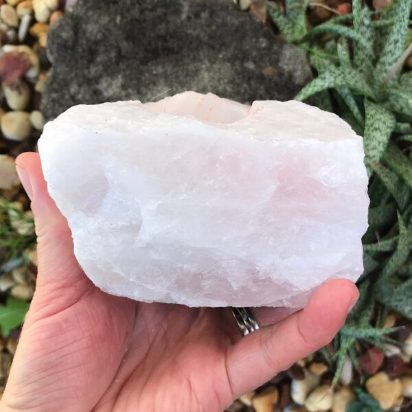 Rose Quartz Candle Holder - Image 3