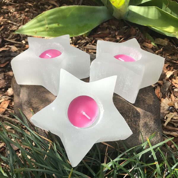 Selenite Star Candle Holder