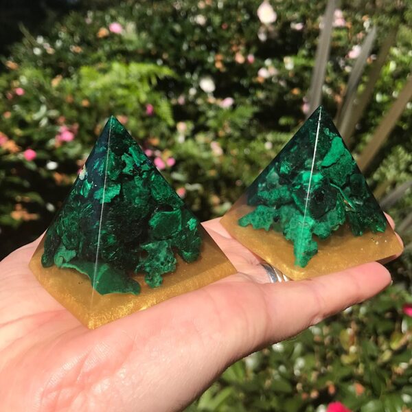 Malachite Orgonite Pyramid - Image 2