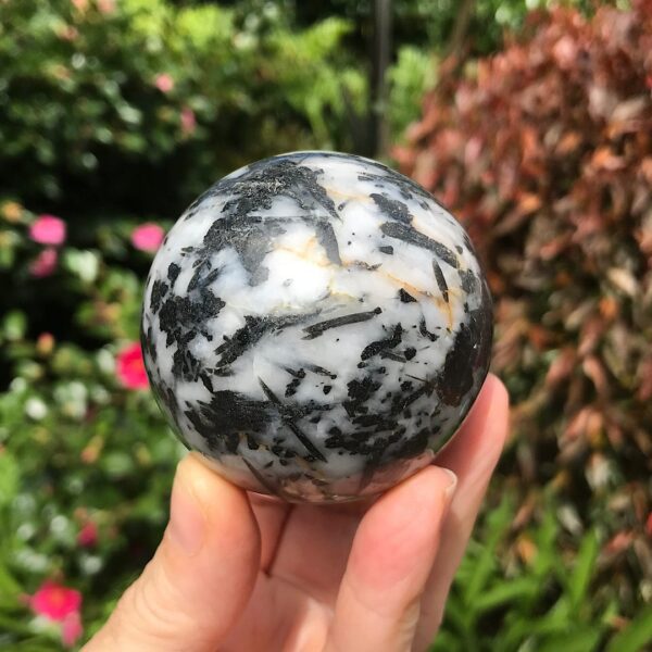 Tourmilated Quartz Sphere