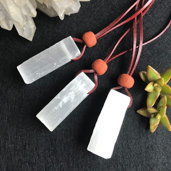 Selenite Leather Necklace - Image 2