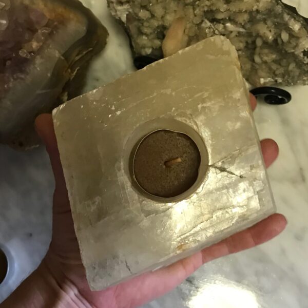 Iceland Spar Calcite Candle Holder - Image 2