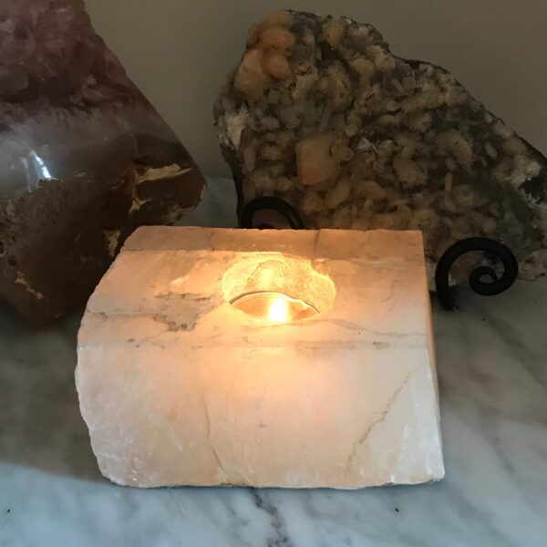 Iceland Spar Calcite Candle Holder