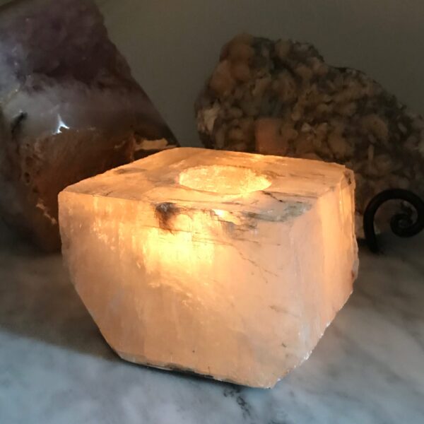 Iceland Spar Calcite Candle Holder - Image 3