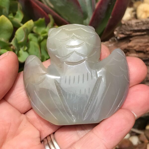 Grey Agate Druze Owl - Image 4