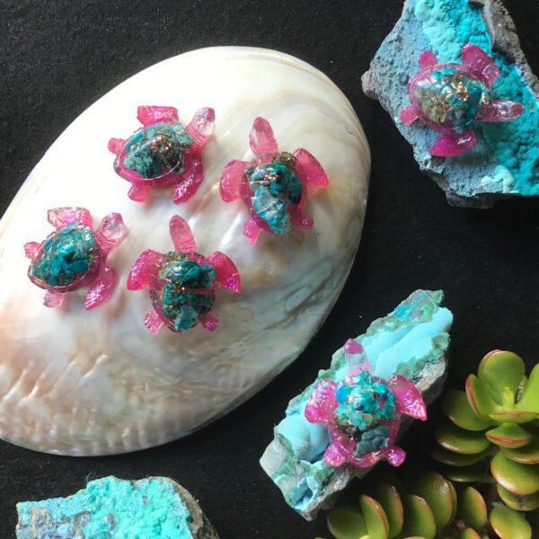 Chrysocolla Turtle Orgonite - Image 2