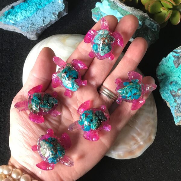 Chrysocolla Turtle Orgonite