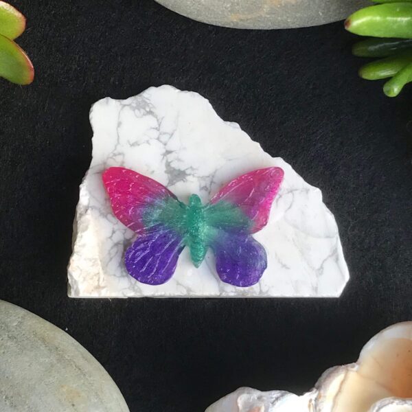 Butterfly on Howlite Slice