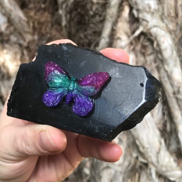 Butterfly on Shungite Slab - Image 3