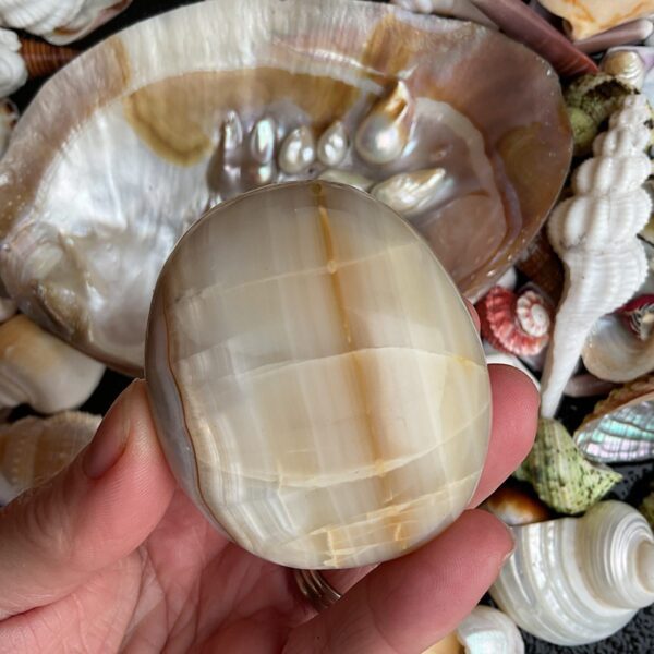 Banded Calcite Palm Stone - Image 2