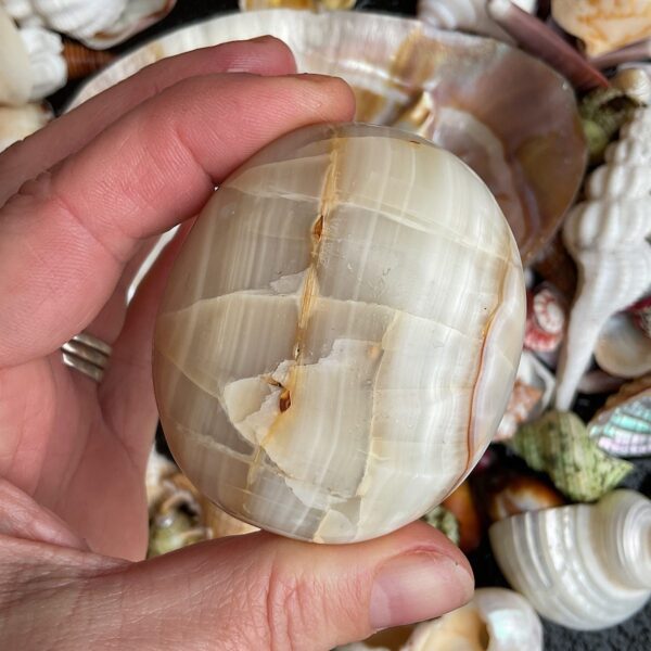 Banded Calcite Palm Stone - Image 3