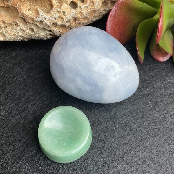 Blue Calcite Egg with Stand - Image 2
