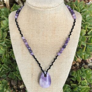 Lepidolite Handmade Macrame Necklace