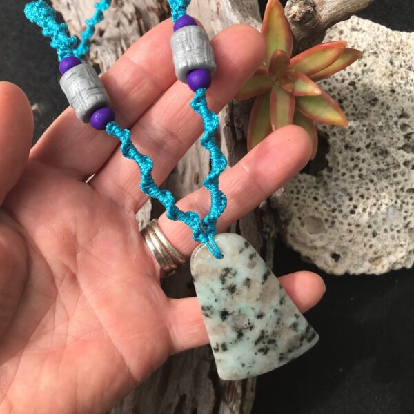 Sesame Jasper Macramé Necklace - Image 2