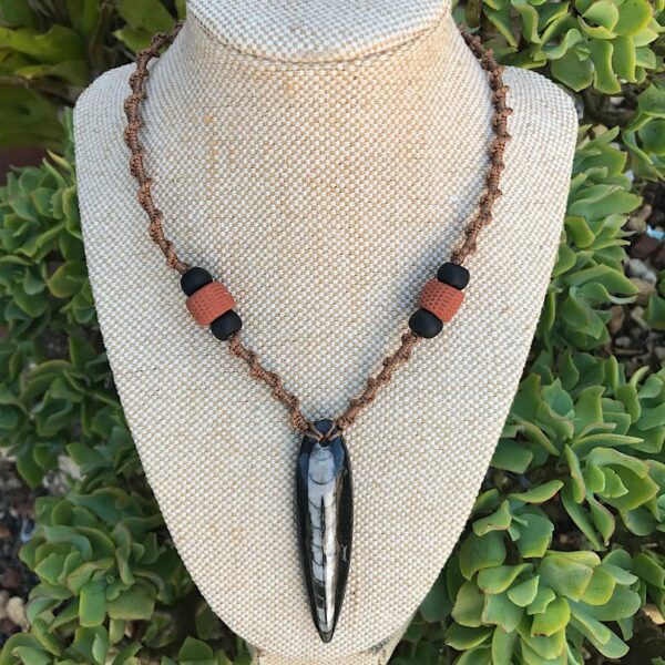 Orthoceras Fossil Macrame Necklace