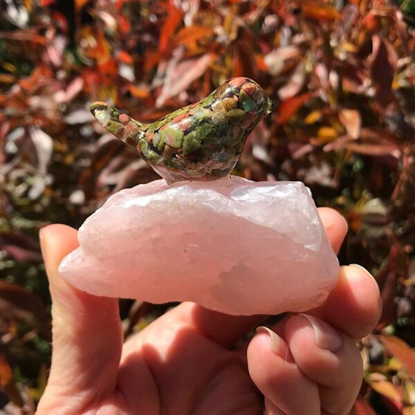 Bird on Rose Quartz - Image 2