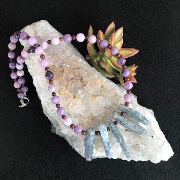 Lepidolite and Kyanite Necklace
