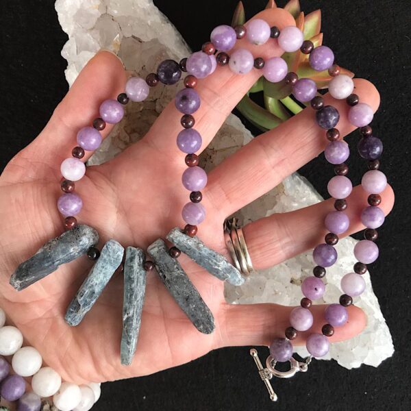 Lepidolite and Kyanite Necklace - Image 2