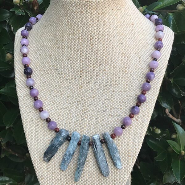 Lepidolite and Kyanite Necklace - Image 4