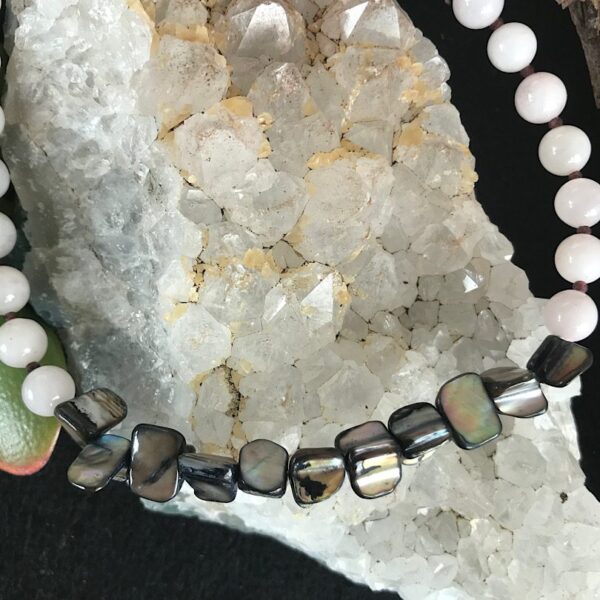 Rose Quartz, Garnet and Abalone Necklace - Image 3