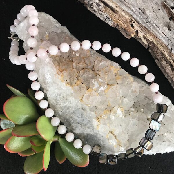 Rose Quartz, Garnet and Abalone Necklace - Image 4