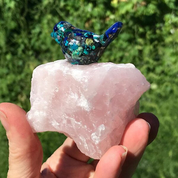 Bird on Rose Quartz - Image 3