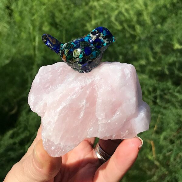 Bird on Rose Quartz - Image 4