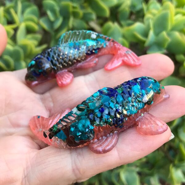 Chrysocolla, Malachite and Azurite Koi - Image 3