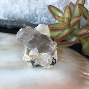 Smoky Quartz on Orthoclase