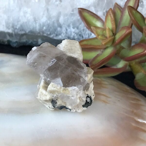 Smoky Quartz on Orthoclase