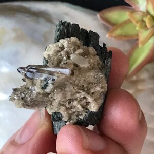 Aegirine with Smoky Quartz