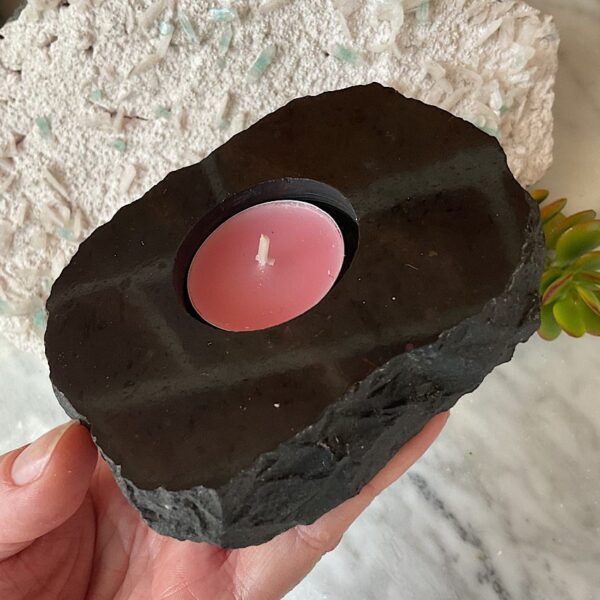 Black Tourmaline Candle Holder - Image 3