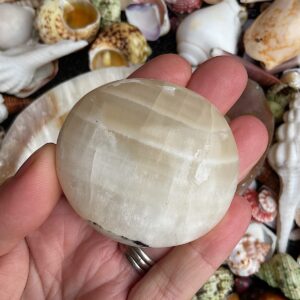 Banded Calcite Palm Stone