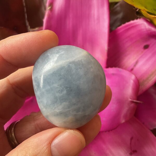 Blue Calcite Palm Stone - Image 3