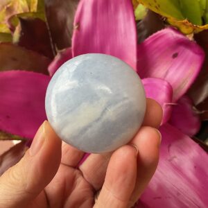 Blue Calcite Palm Stone