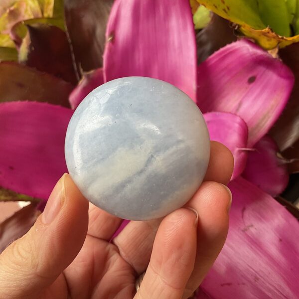 Blue Calcite Palm Stone