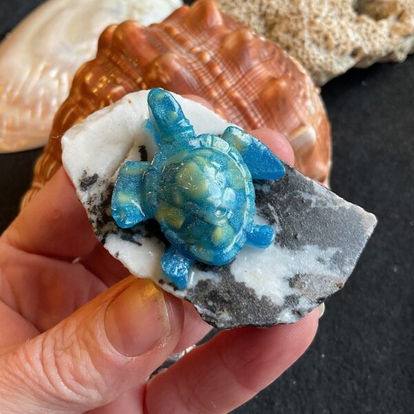 Turtle on Zebra Stone - Image 2