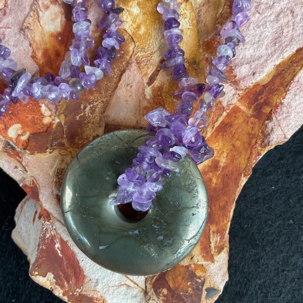 Amethyst and Pyrite Necklace - Image 2