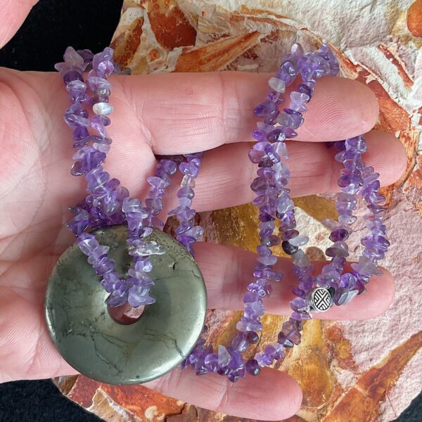 Amethyst and Pyrite Necklace - Image 4
