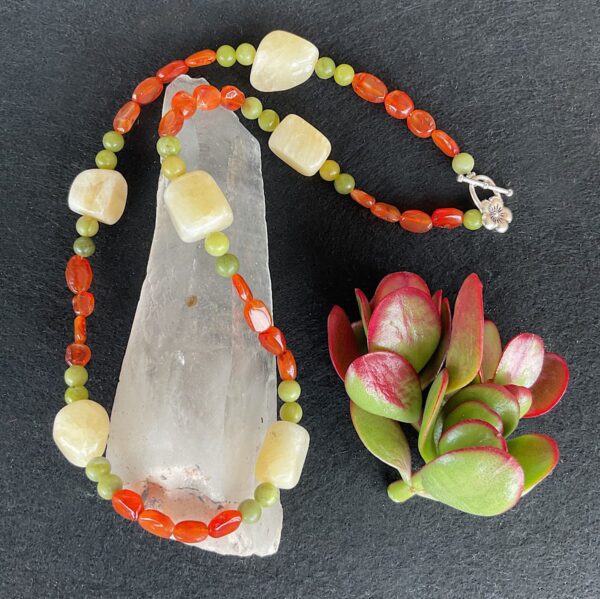 Carnelian and Calcite Necklace