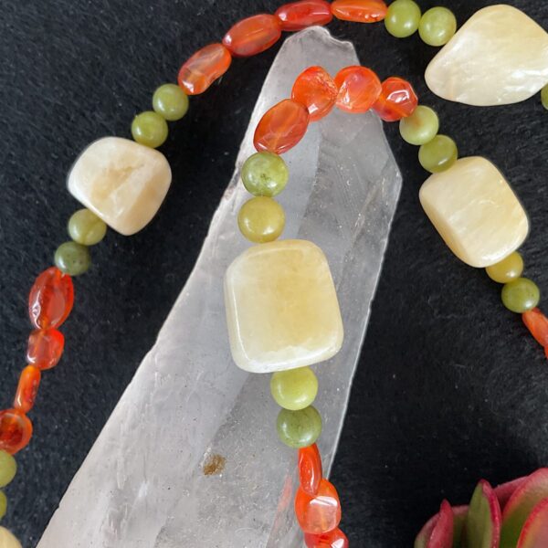 Carnelian and Calcite Necklace - Image 2