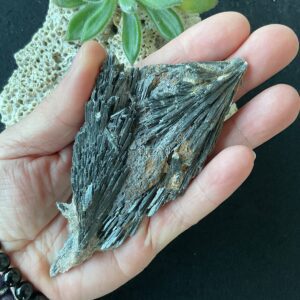 Large Black Kyanite Fan