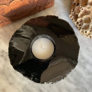 Black Obsidian Candle Holder