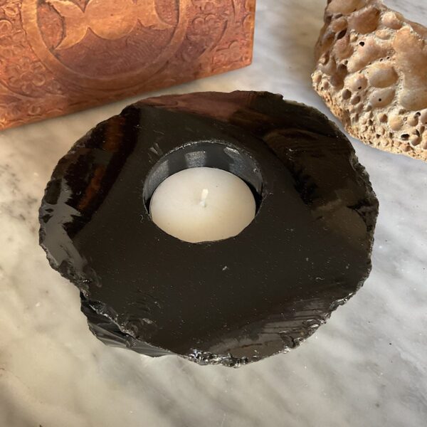 Black Obsidian Candle Holder - Image 4